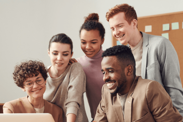 Team completing an online training short course