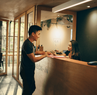 Hotel check-in desk