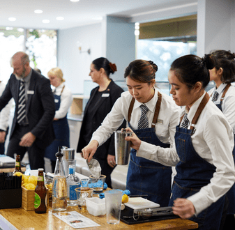 Hotel Management students on campus