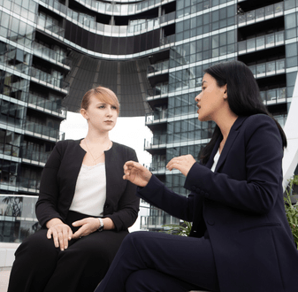 Master of International Hotel Management students talking