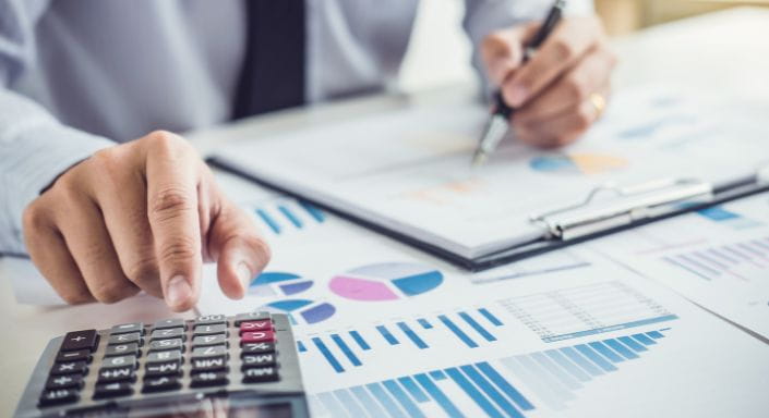 Accounting with a calculator image