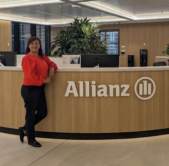 Claudia Hernandez at Allianz front desk