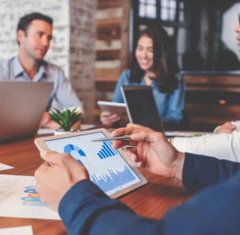 Marketing degree graduate working