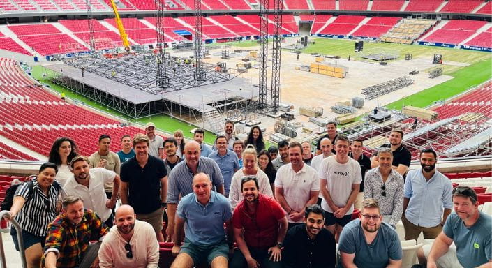 Sports management students at Metropolitano Stadium