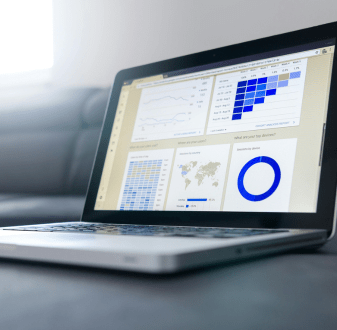 Business Information Systems data on laptop