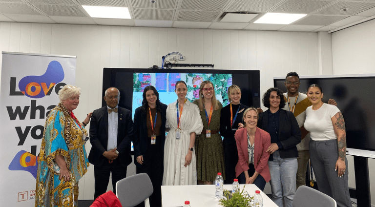 Design students from Billy Blue College of Design at Torrens University recently pitched a flood disaster kit to QLD Government officials
