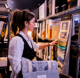 Interior designer choosing materials
