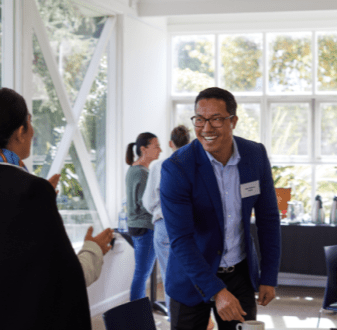 Prospective employer at a job fair