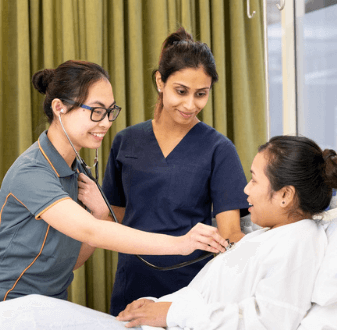 Nursing students in clinic