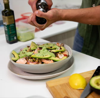 Balanced diet with olive oil