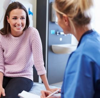 Travel nurse in clinic