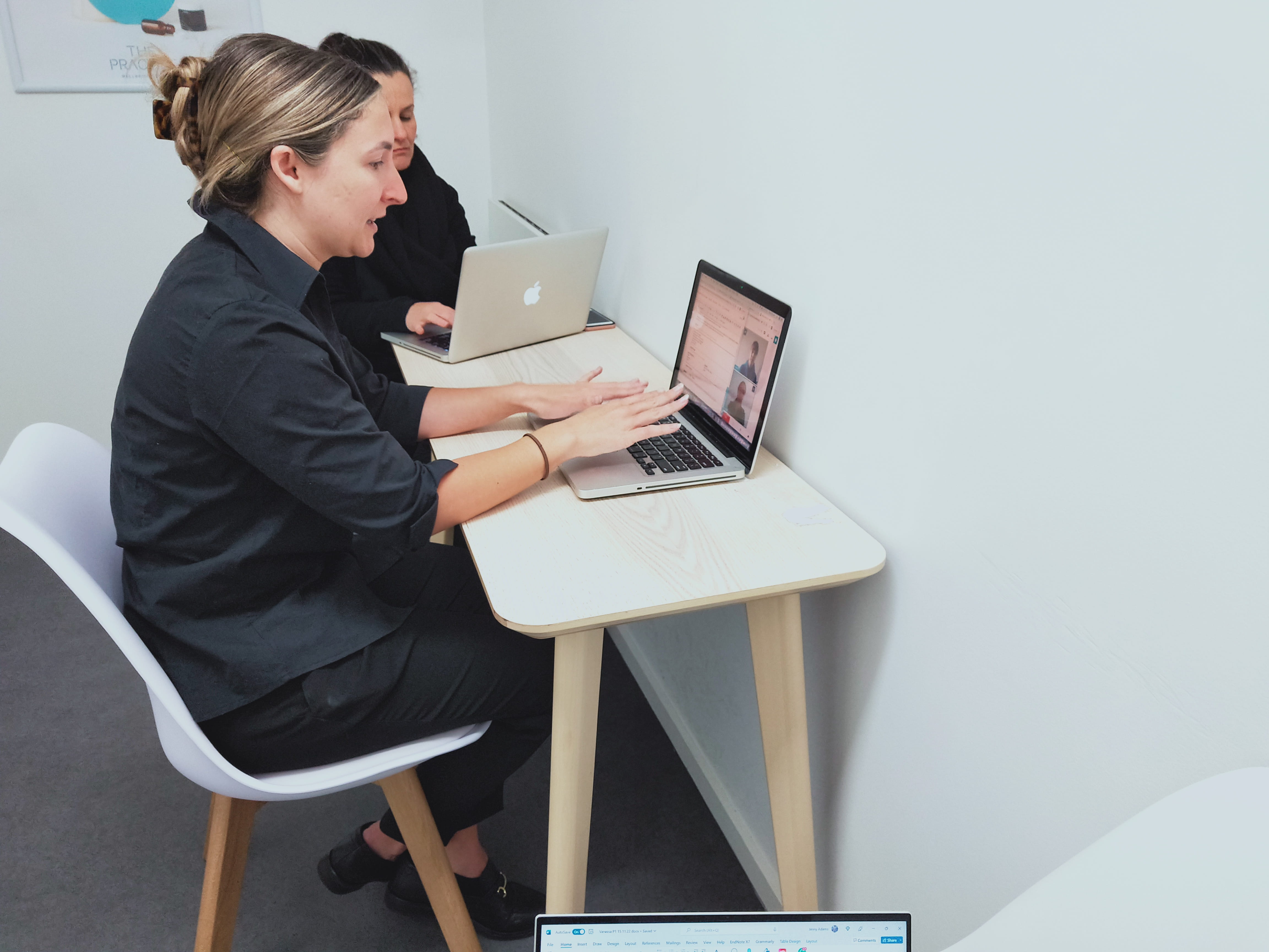 Student conducting telehealth