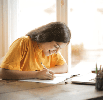 Student studying for Year 11 preliminary exams