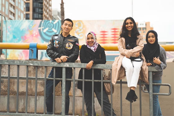 international students hanging out