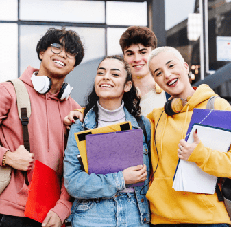 International students smiling