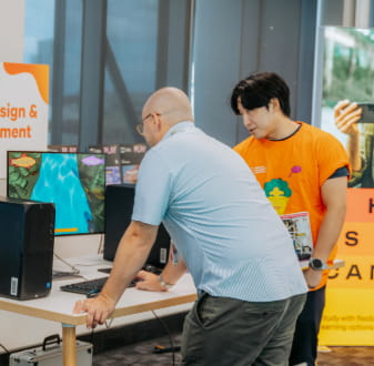 Playing video games at Open Day