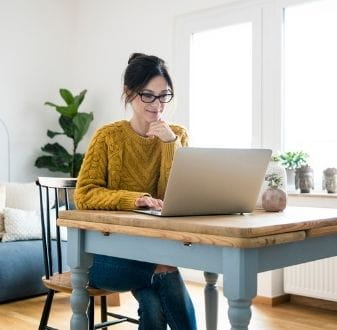 Mature Student On Laptop