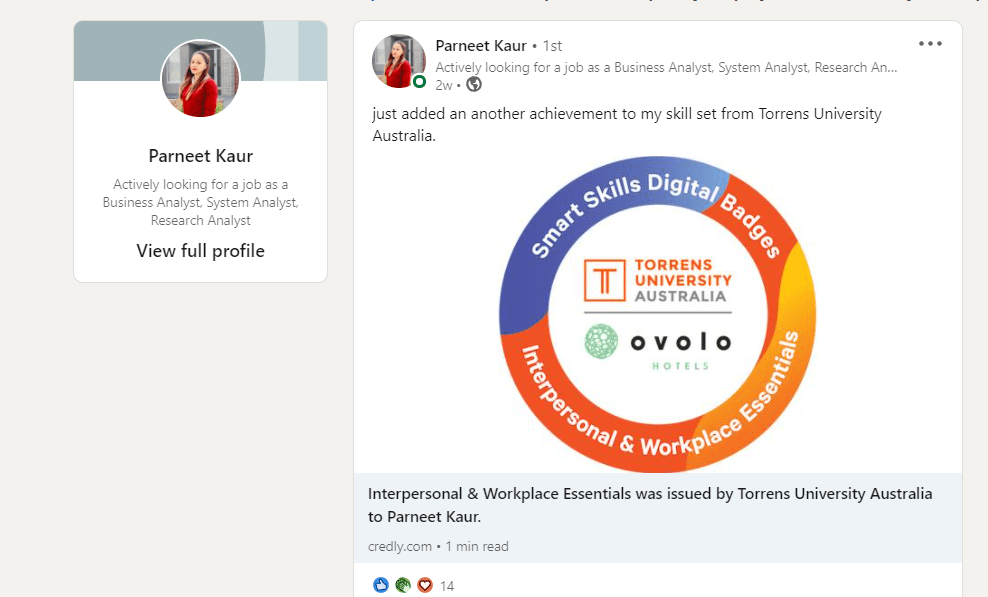 digital badge linkedIn profile 