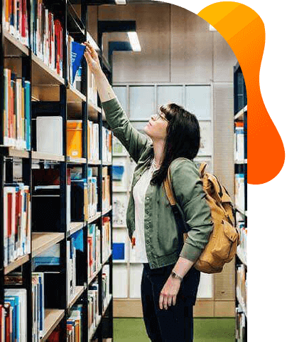 Student browsing Australian university library 