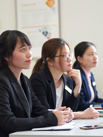 Hospitality course students meeting