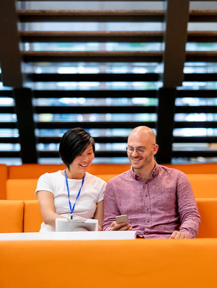 Mature age students sitting with Success Coach