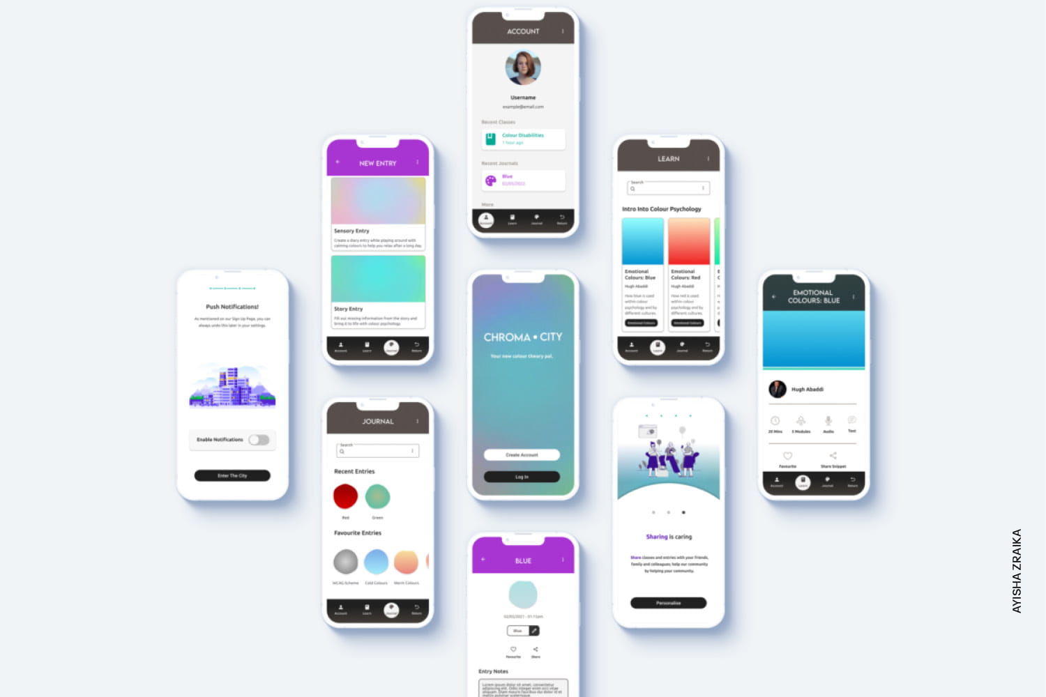 UX and Web Design Ayisha Zraika student work