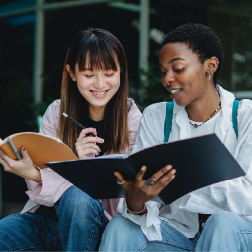 Two high school students applying