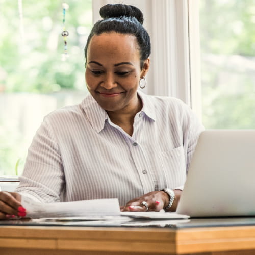 Student studying degree online