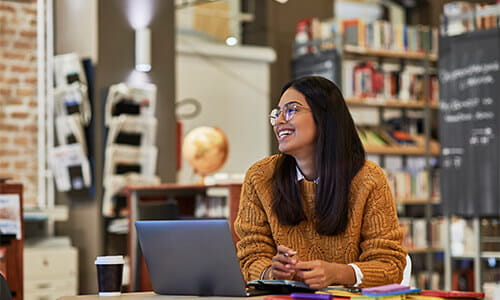 Student on Adobe Creative campus