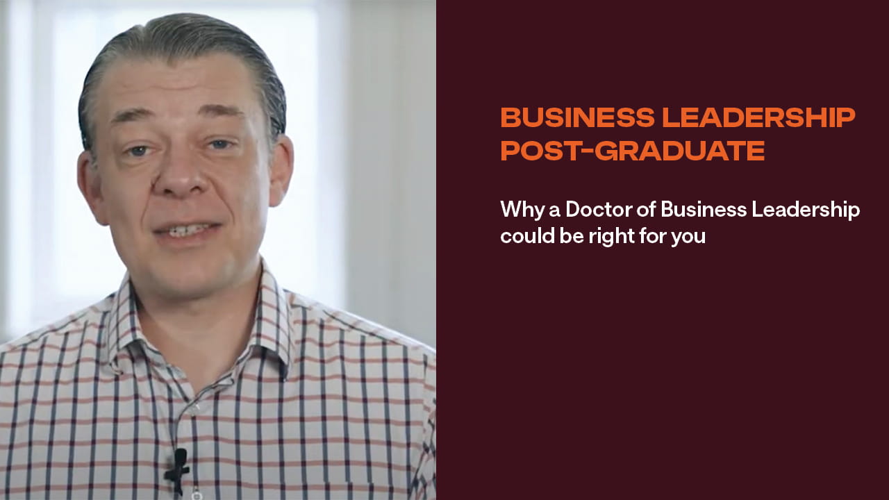 Business leadership postgraduate course video