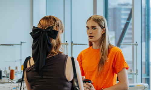 Student Representative Council talking to student